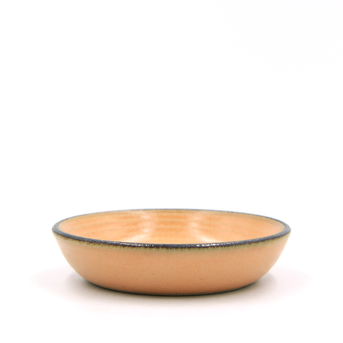 Dark Rim B1 lille flad skål - PEACH